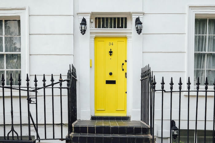 exterior residential door refurbished and painted