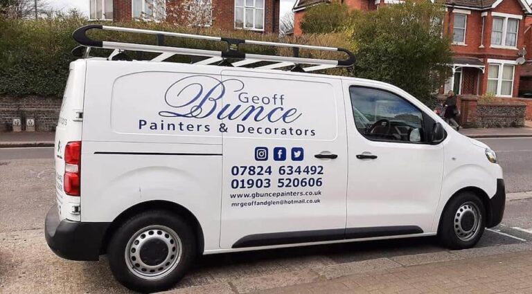 geoff bunce painters and decorators west sussex van signage